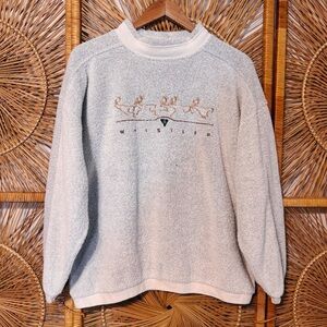 Vintage Whistler Crew Neck Gray Sweater Sweatshirt, Powder West